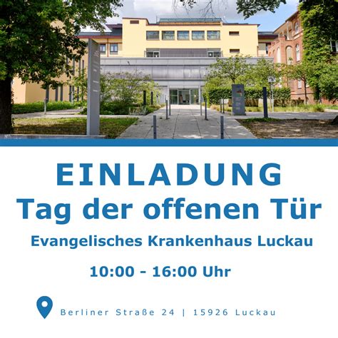 Das Evangelische Krankenhaus Luckau L Dt Ein Zum Tag Der Offenen T R