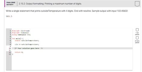 Solved Challenge Activity Output Formatting Printing A