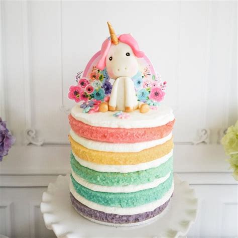 Unicorn And Rainbow Cake Topper Fondant Unicorn Not Included