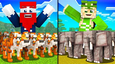 Benx Tier Armee Gegen Elina Tier Armee Minecraft Youtube