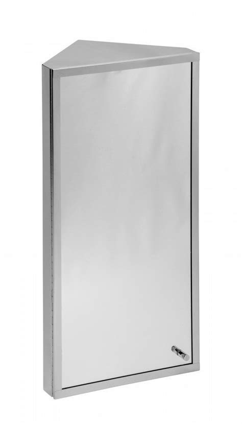 Polished Stainless Steel Corner Medicine Cabinet