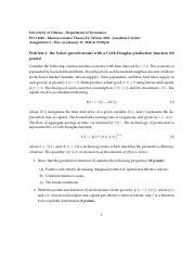 ECO6120 W2021 Assignment 1 Pdf University Of Ottawa Department