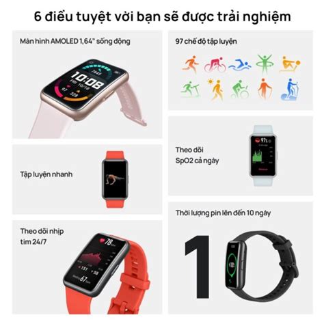 Đồng Hồ Thông Minh HUAWEI WATCH FIT Mới Theo Dõi Spo2 Cả Ngày Màn