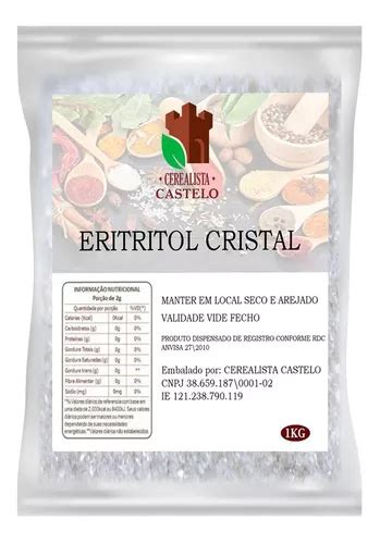 Eritritol Cristal Puro 1kg Adoçante Natural Promoção Parcelamento sem