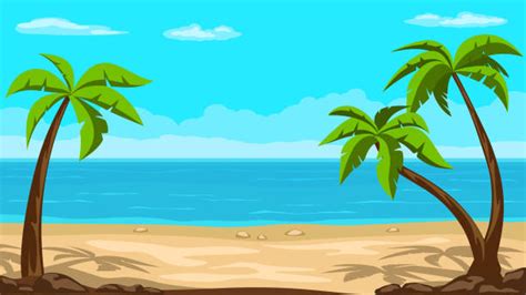 130 Shadow Palm Trees Tropical Beach Cartoon Stock Illustrations