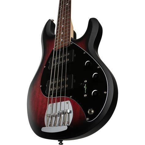 Sterling By Music Man Sub Ray 5 Hh Ruby Red Burst Satin Electric Bass Guitar