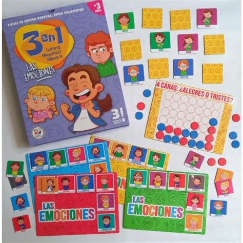 3 En 1 Las Emociones Lotería Juego De Memoria Y 4 Líneas Calma Salud