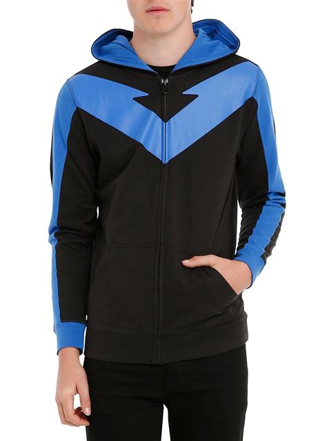 Dc Comics Nightwing Costume Zip Hoodie Black Nightwing Hoodie