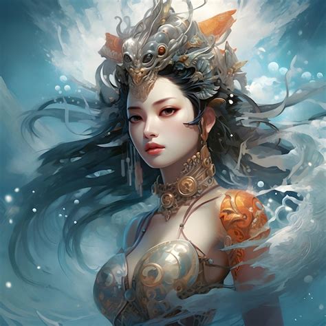 Premium AI Image | Chinese goddess of salt water