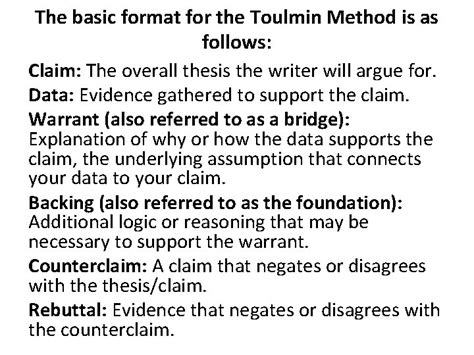 Toulmin Paragraph Writing Method Owl At Purdue How