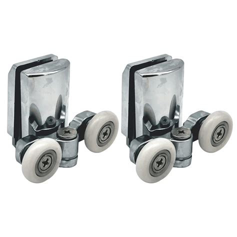 2 X Twin Bottom Zinc Alloy Shower Door Rollersrunnerswheels 23mm Wheel Home