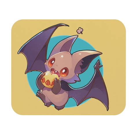 Cute Bat Eating Fruit Mouse Pad rectangle - Etsy