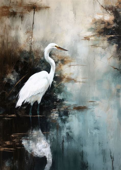 Lærredsprint Egret Canvasbutik dk Canvas art prints Large