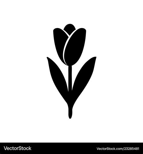 Tulip Icon Tulip Silhouette Royalty Free Vector Image