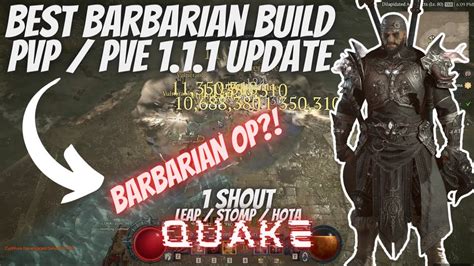 DIABLO 4 The BEST OP Barbarian Build PvP PvE 1 1 1 Update