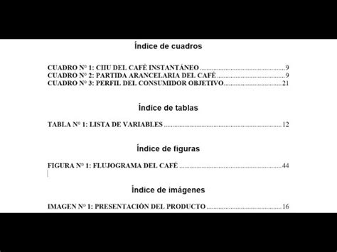 Como Crear Un Indice De Tablas Figuras Y Cuadros En Word Youtube