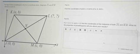 Solved The Figure Shows Parallelogram Jklm On A Coordinate Plane