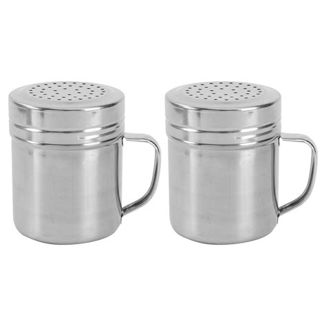 2 Pcs Stainless Steel Dredge Shaker Seasoning Flavoring Condiment