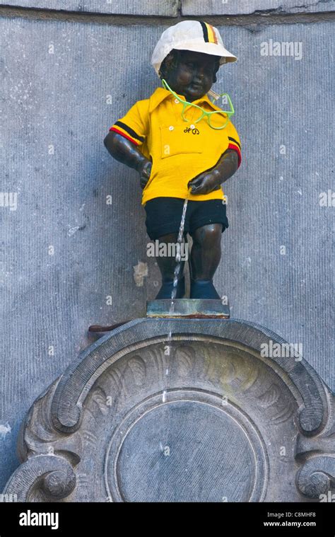 The Mannekin Pis One Of The Symbols Of Brussels Belgium Stock Photo