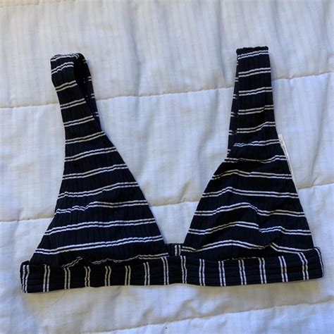 Black And White Striped Seafolly Bikini Ribbed Depop