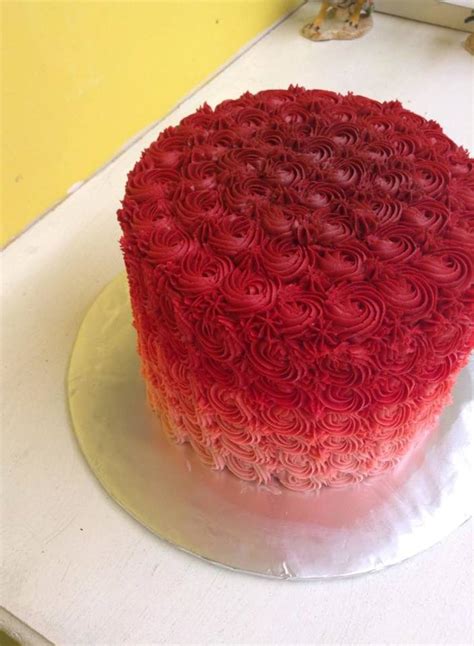 Red Ombre Cake - CakeCentral.com