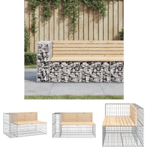 The Living Store Gartenbank Aus Gabionen 122x71x65 5 Cm Massivholz