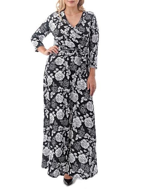 Ella Samani Women S Plus Size Faux Wrap Maxi Dress Ad Women Ad