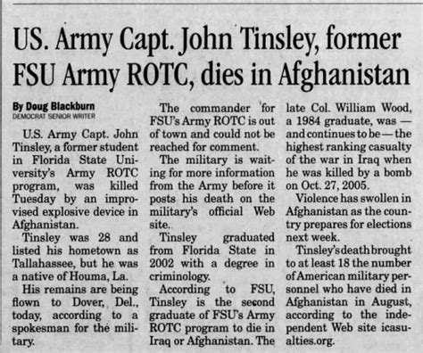 Cpt John Tinsley 1980 2009 Find A Grave Memorial