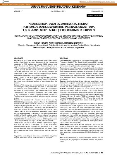 Jurnal Manajemen Pelayanan Kesehatan