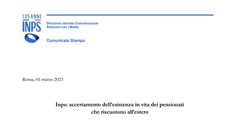 Accertamento Dellesistenza In Vita Per I Pensionati Residenti All