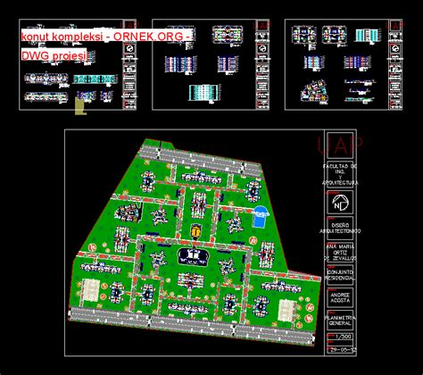 Proje Sitesi Konut Kompleksi Autocad Projesi