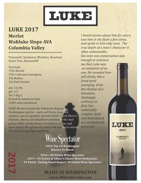 Luke Columbia Valley Merlot Folio Fine Wine Partners