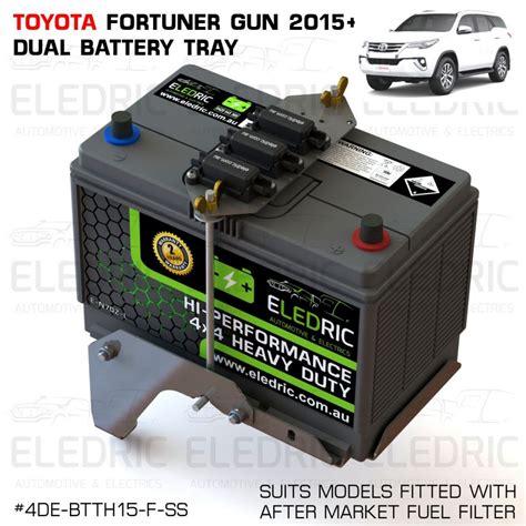 Dual Battery Tray Toyota Hilux 2015 GUN N80 Stainless Steel 4WD 4x4