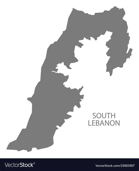 South lebanon map grey Royalty Free Vector Image