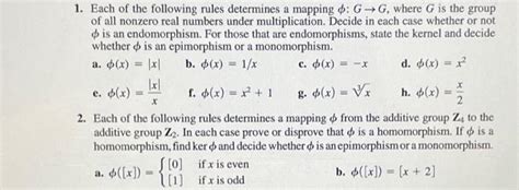 Solved 1 Each Of The Following Rules Determines A Mapping