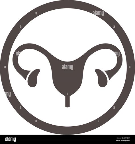 Uterus Icon Woman Reproductive System Medical Symbol Stock Vector