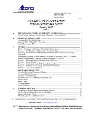 Fillable Online Energy Alberta Gas Royalty Calculation Information