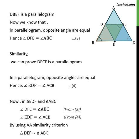 Question 5 D E And F Are Mid Points Of Sides Ab Bc Ca