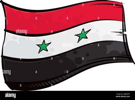 Painted Syria Flag Waving In Wind Stock Vector Image Art Alamy