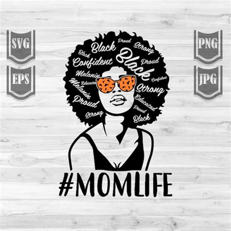 Afro Momlife Svg File Afro Woman Svg Black Afro Girl Svg Etsy