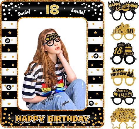 Soneinex 18th Birthday Photo Booth Props 18th Birthday Decorations With