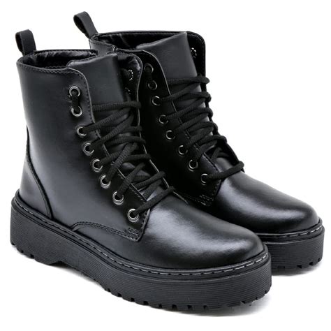 Bota Coturno Casual Autem Originals Sola Costurada Reta Em Borracha E