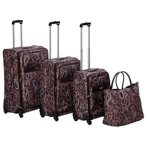 Anne Klein Portland Paisley 4 Piece Expandable Spinner Luggage Set