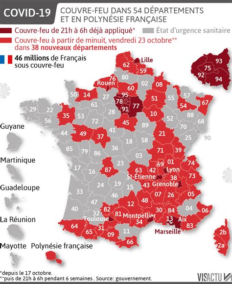 Coronavirus L ensemble de nos départements concernés par le couvre feu