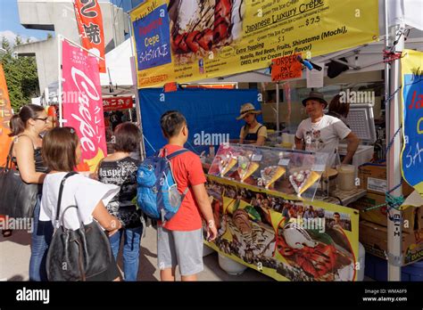 People Buying Japanese Crepes At A Food Stall At The2019 Nikkei Matsuri