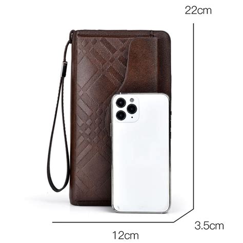 Weixier W Mens Business Clutch Bag Double Zipper Multi Card Wallet