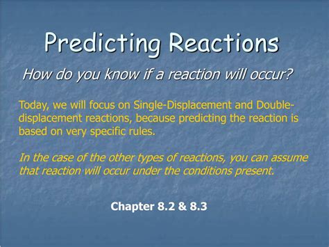 Ppt Predicting Reactions Powerpoint Presentation Free Download Id