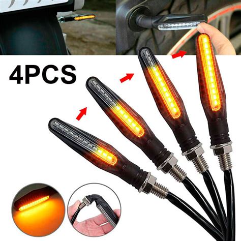 4 Pack Motorcycle Turn Signals Blinker Lights Amber Universal For