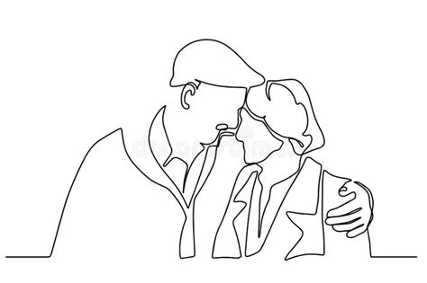 Elderly Couple Line Drawing Stock Illustrations 518 Elderly Couple