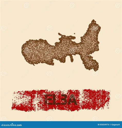 Elba Distressed Map Vector Illustration Cartoondealer